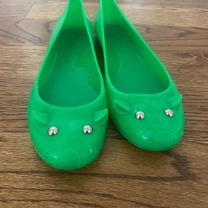 Marc by Marc Jacobs mouse green jelly flats